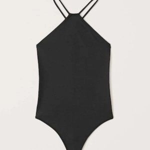 Abercrombie and Fitch Halter Cross Strappy Seamless Bodysuit